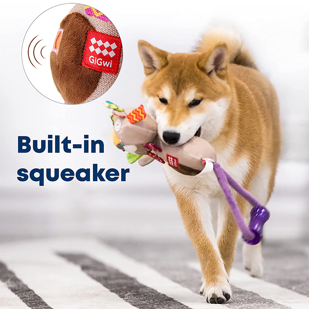 GiGwi Plush Friendz Dog Toy - Lion (with TPR Johnny Stick) - Heads Up For Tails