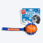 GiGwi Push To Mute Dog Toy - Ball (Solid/Transparent) - Blue/Orange - Heads Up For Tails