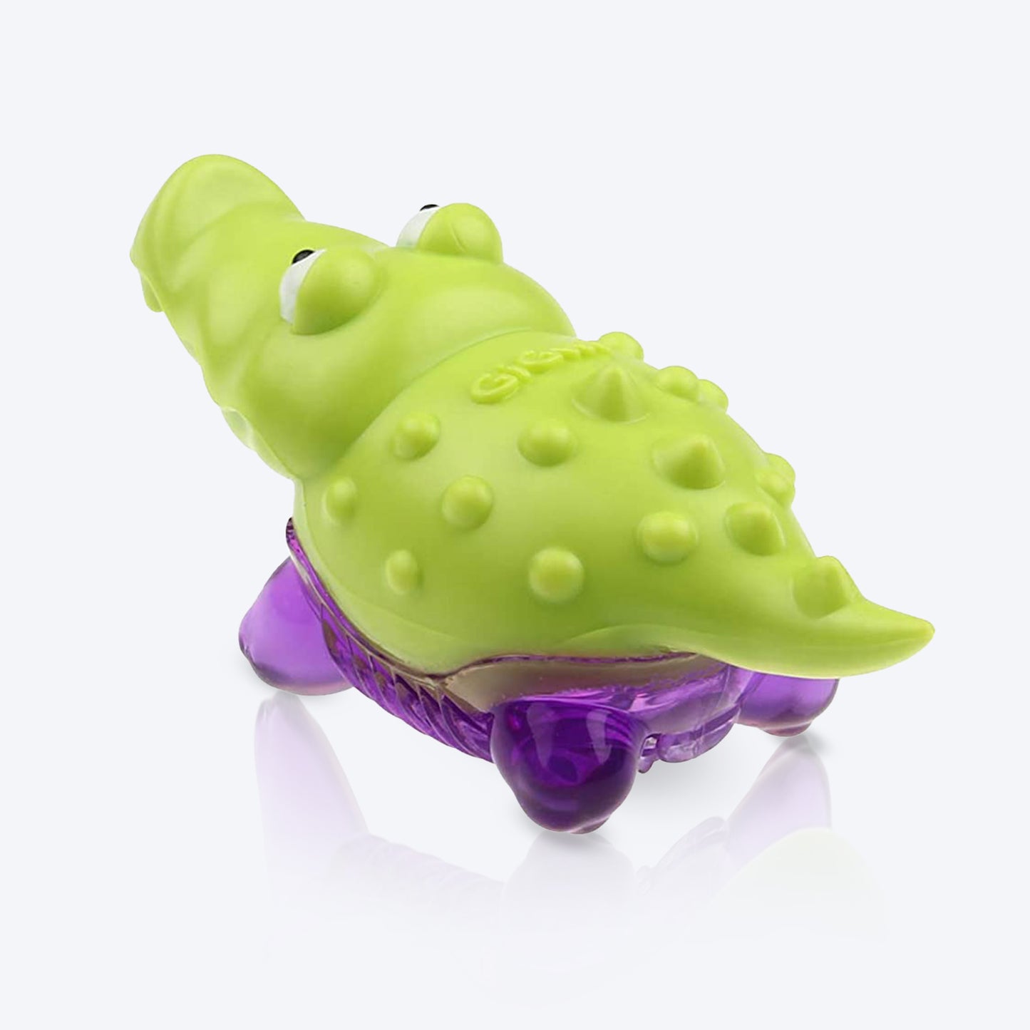 GiGwi Suppa Puppa Dog Squeaker Toy - Alligator - Green/Purple - Heads Up For Tails
