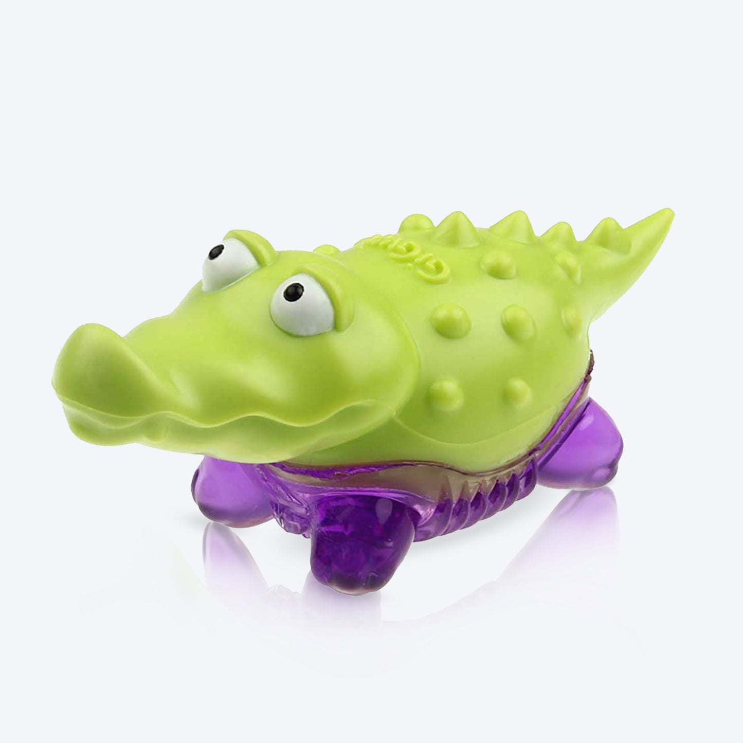 GiGwi Suppa Puppa Dog Squeaker Toy - Alligator - Green/Purple - Heads Up For Tails