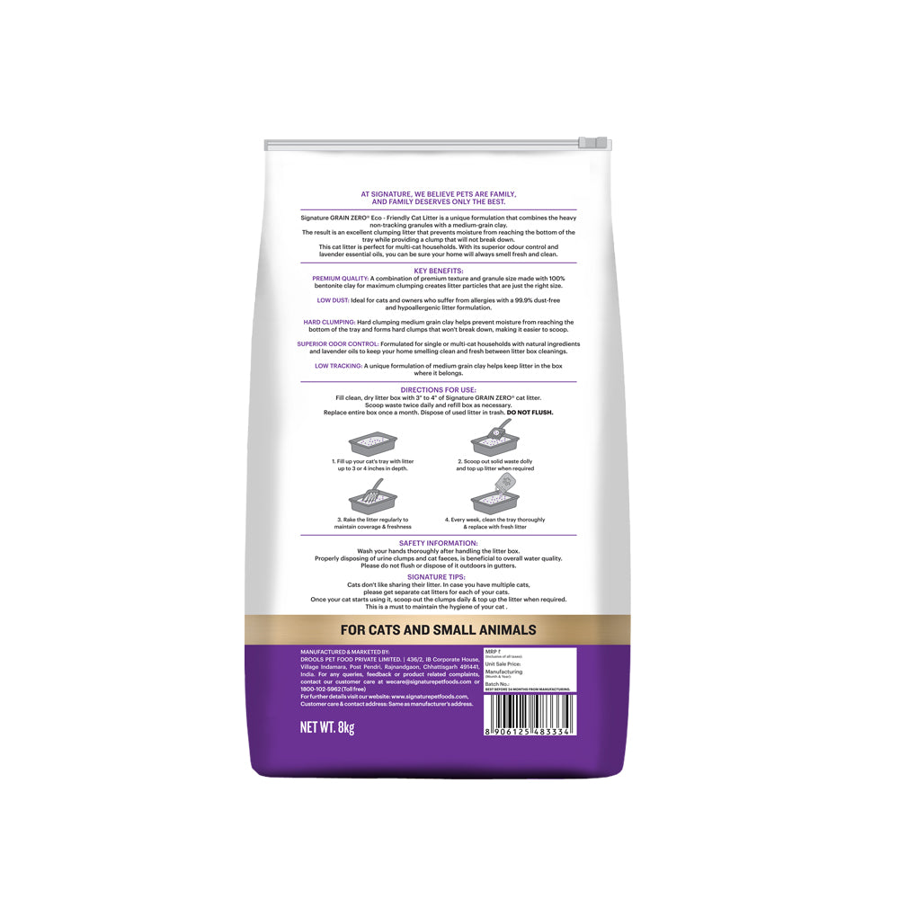 Signature Grain Zero Cat Litter - For All Cats And Small Animals - 8 kg-7