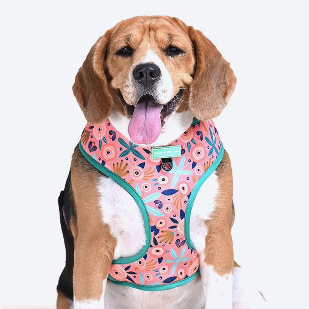 HUFT Bloom Wildly Reversible Harness For Dogs - Pink - Heads Up For Tails