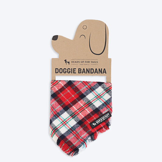 HUFT Checks Dog Bandana - Red - Heads Up For Tails