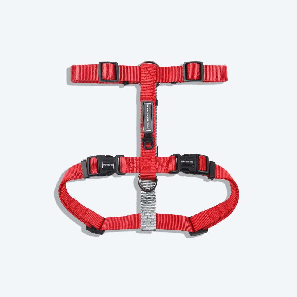 HUFT Essentials Nylon Dog H-Harness - Red - Heads Up For Tails