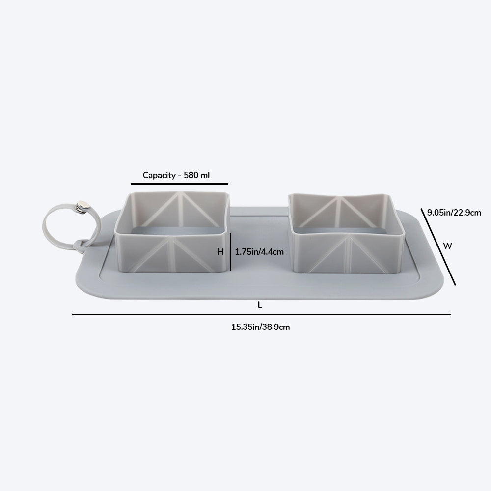 HUFT Foldable Double Diner For Dogs - Heads Up For Tails