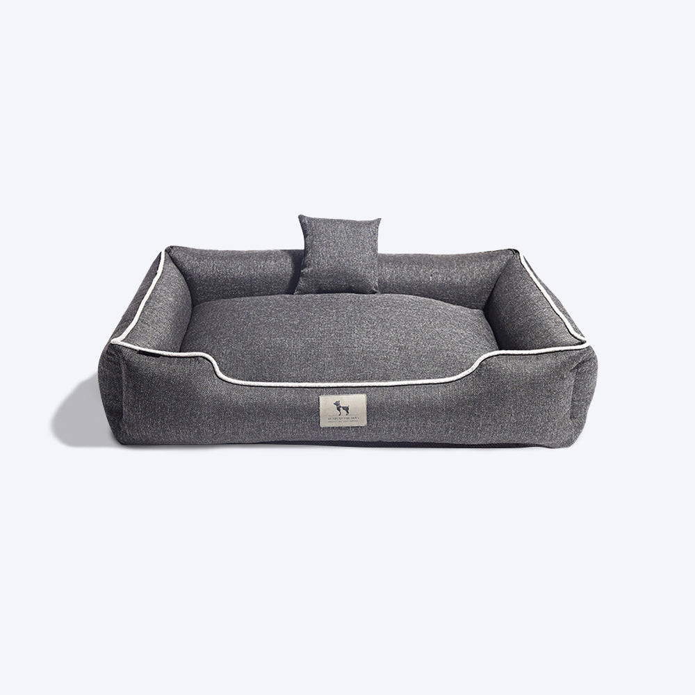 HUFT Nap Now Lounger Dog Bed (Free Cushion) - Black - Heads Up For Tails