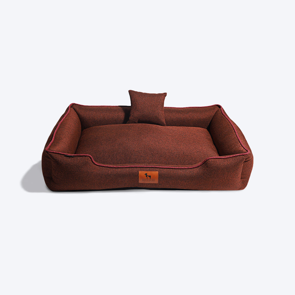HUFT Nap Now Lounger Dog Bed (Free Cushion) - Brown - Heads Up For Tails