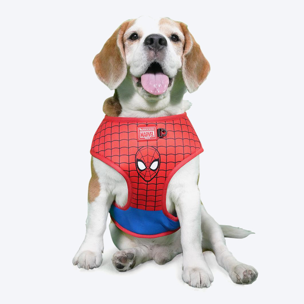 HUFT X©Marvel Spider-Man Reversible Dog Harness - Red & Blue - Heads Up For Tails