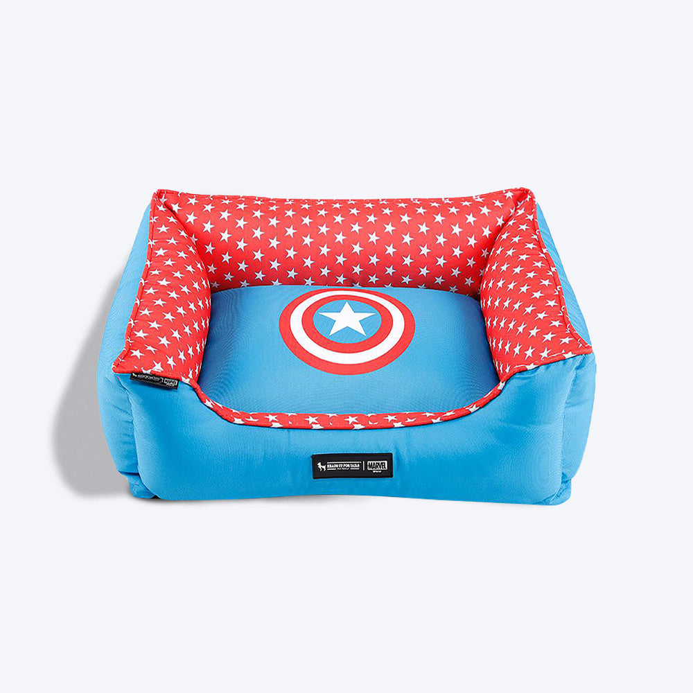 HUFT X©Marvel Captain America Lounger Dog Bed - Heads Up For Tails