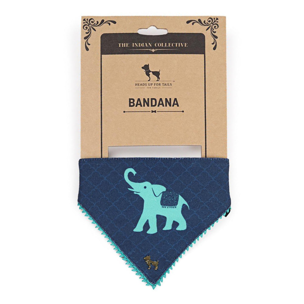 HUFT The Indian Collective Haathi Double Sided Dog Bandana - Heads Up For Tails