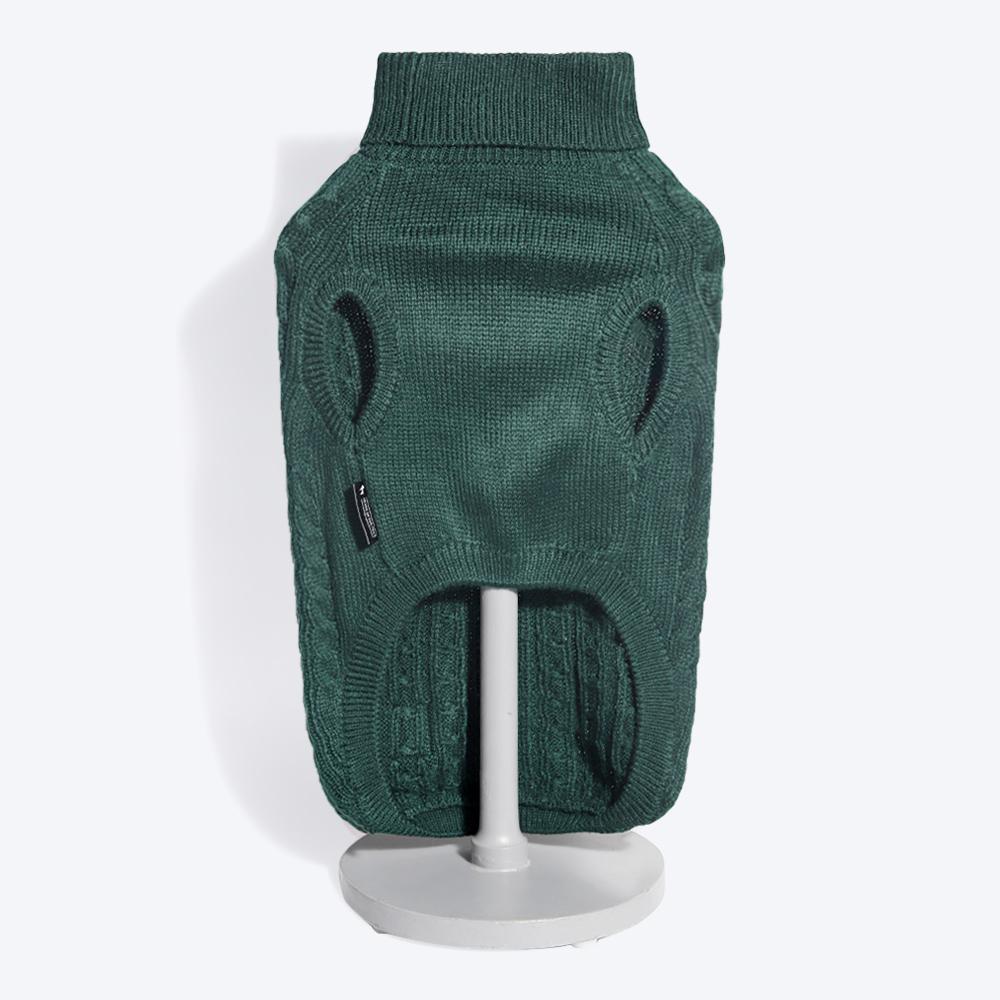 HUFT Cable Knit Dog Sweater - Dark Green4