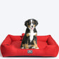 HUFT Classic Cotton Lounger Dog Bed - Red - Heads Up For Tails