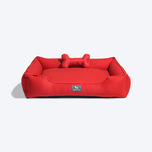 HUFT Classic Cotton Lounger Dog Bed - Red-1