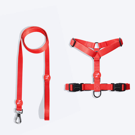 HUFT Classic H Harness And Leash Set - Red - Heads Up For Tails