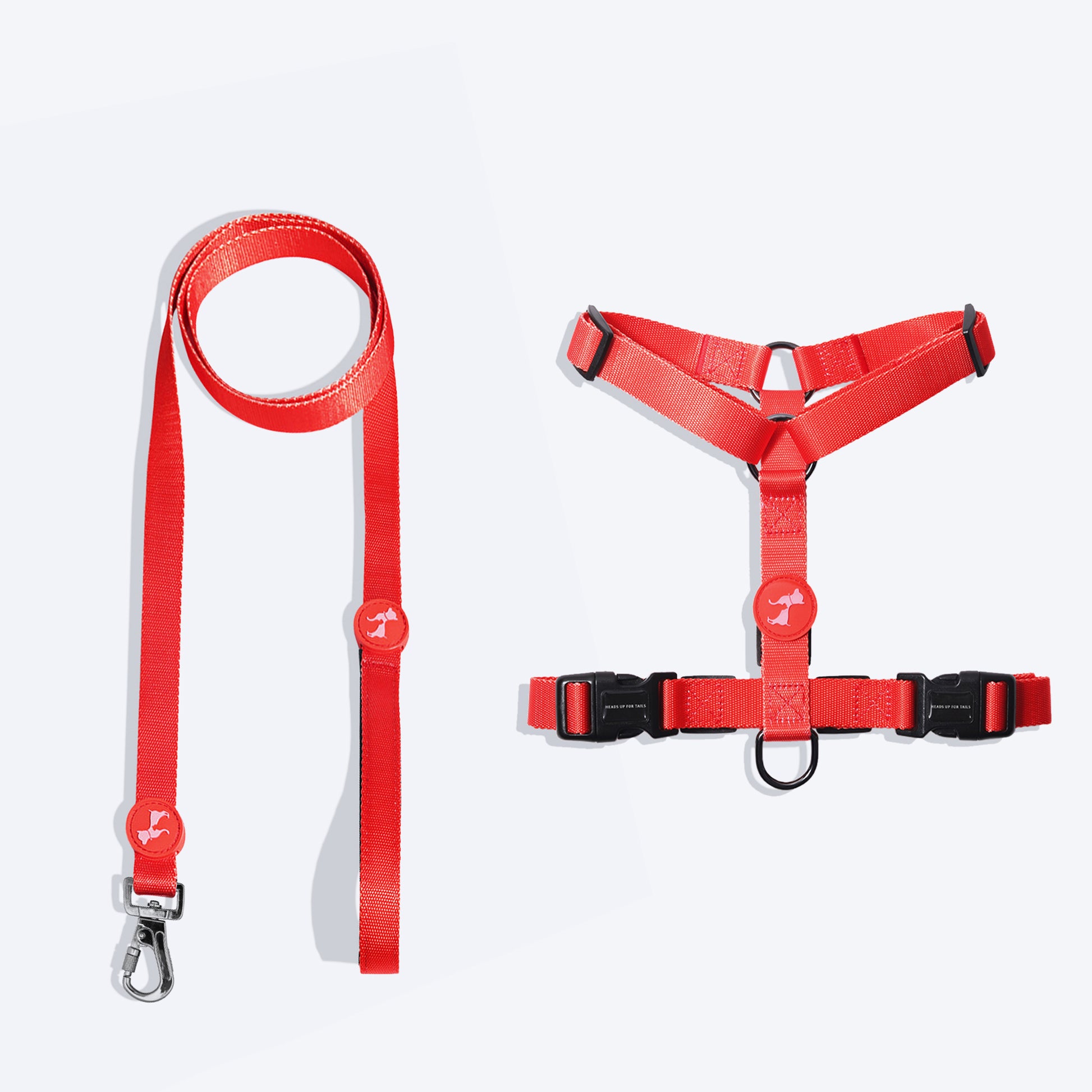 HUFT Classic H Harness And Leash Set - Red - Heads Up For Tails