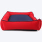 HUFT Classic Lounger Beds For Dogs - Red With Navy - Heads Up For Tails