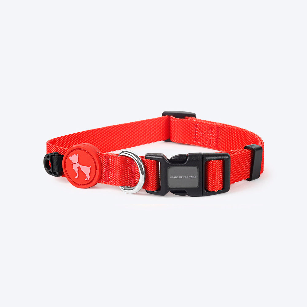 HUFT Classic Nylon Puppy Collar - Red - Heads Up For Tails