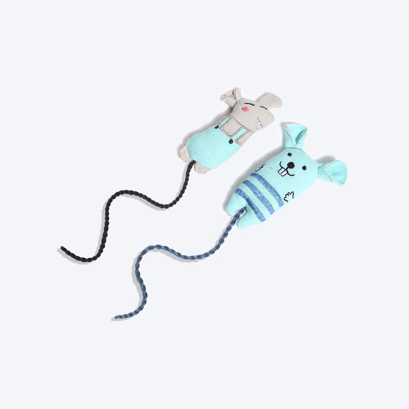 HUFT Cutest Collection Mim and Mo Cat Toys - Blue - Heads Up For Tails