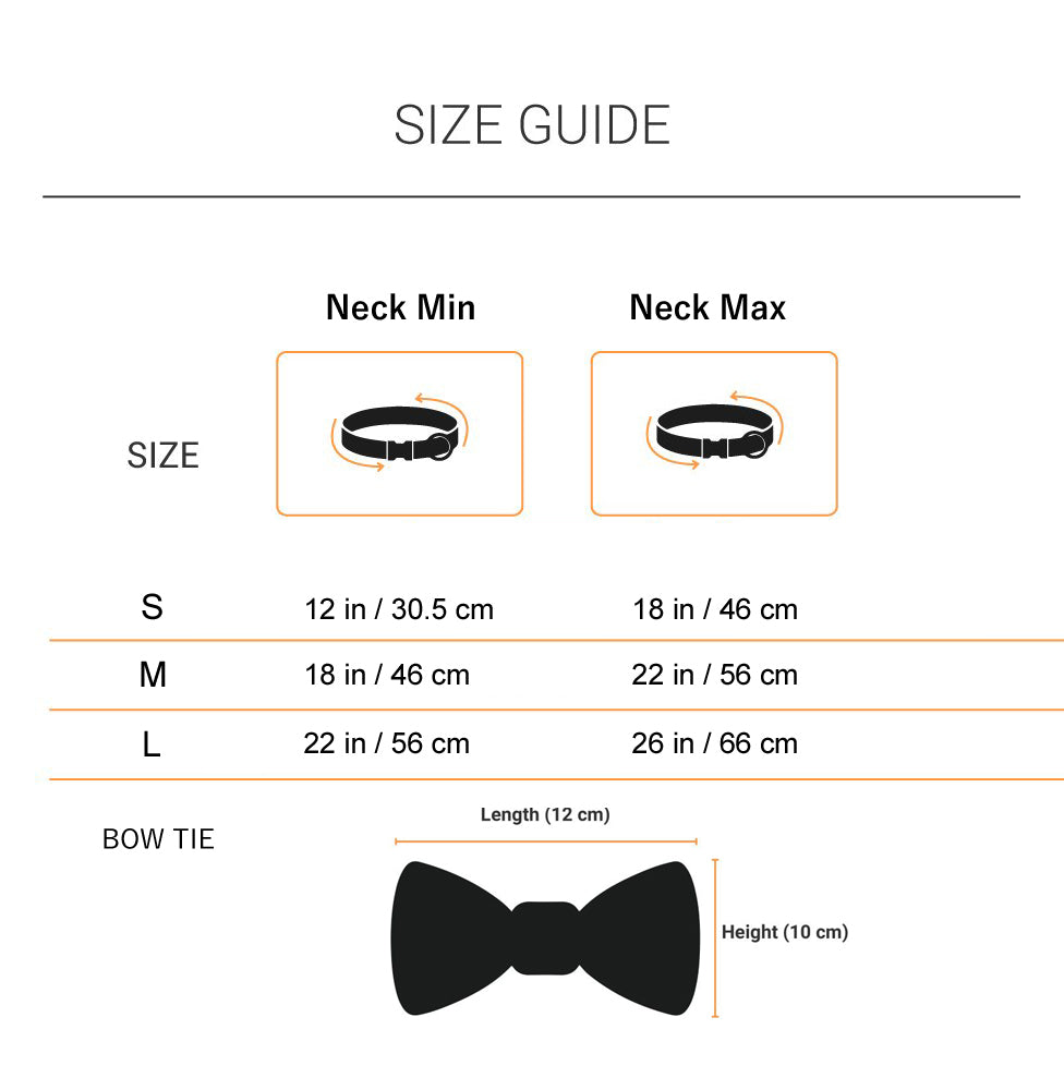 Size Guide - Dog Bow Tie with Collar