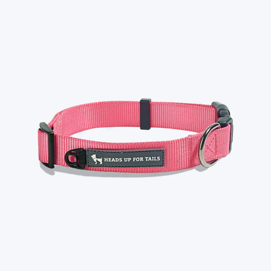 HUFT Essentials Nylon Puppy Collar - Dark Pink - Heads Up For Tails