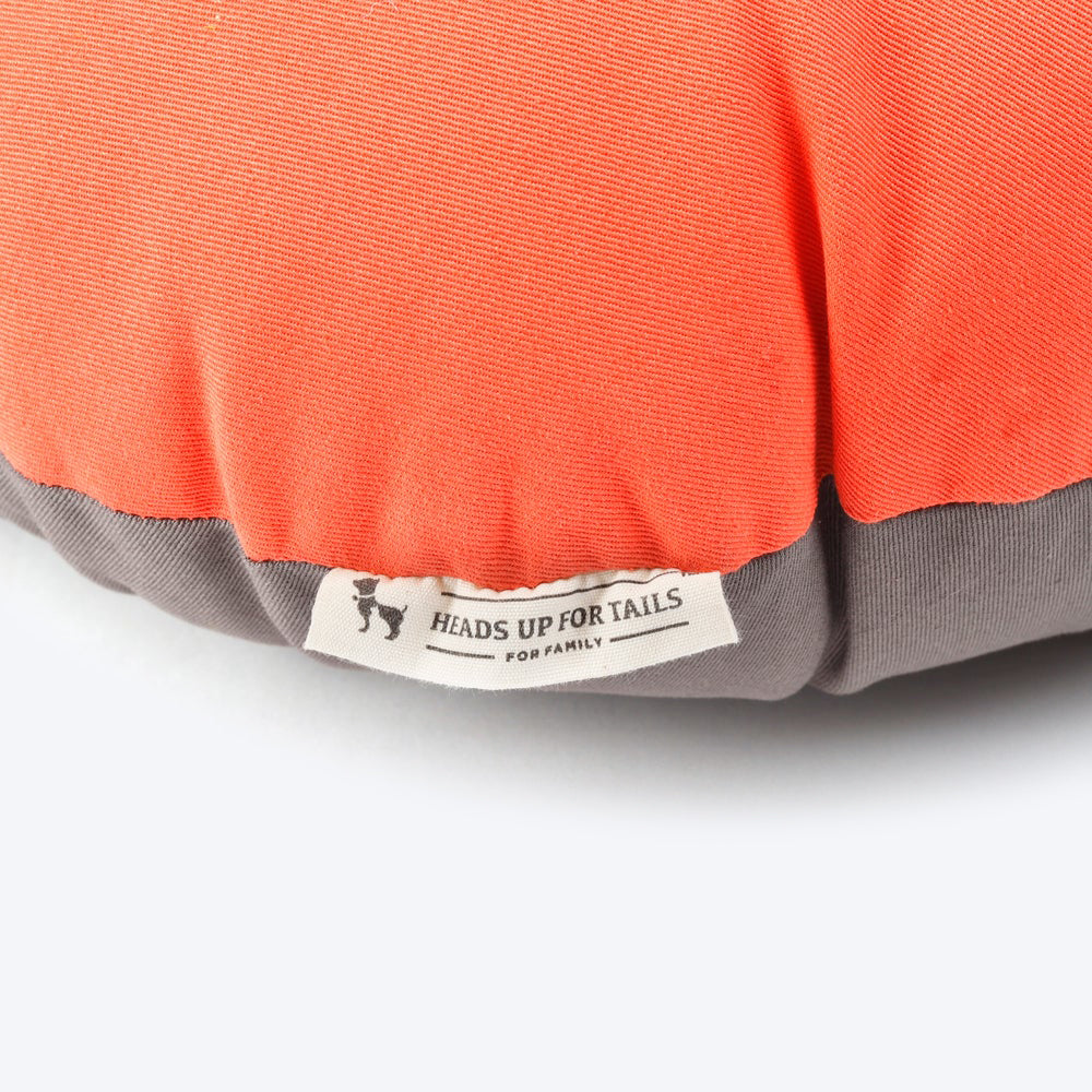 HUFT Essentials Snoozies Dog Bed - Coral and Grey - Heads Up For Tails