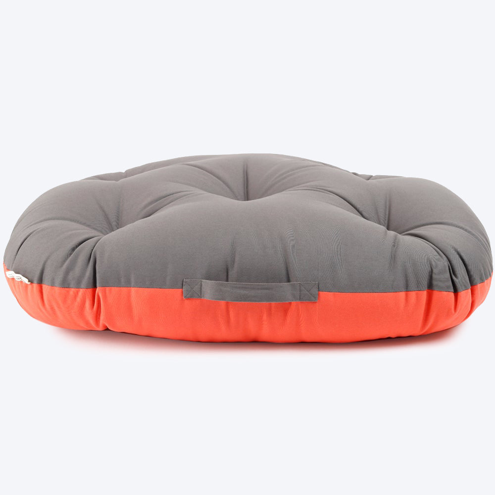 HUFT Essentials Snoozies Dog Bed - Coral and Grey - Heads Up For Tails