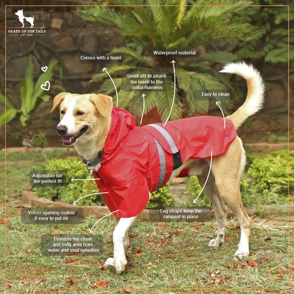 HUFT Pawring Dog Raincoat - Red6