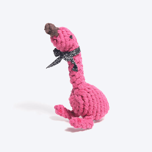 HUFT Fabulous Flamingo Dog Rope Toy - 19 cm - Heads Up For Tails