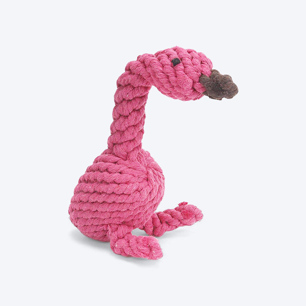 HUFT Fabulous Flamingo Dog Rope Toy - 19 cm - Heads Up For Tails