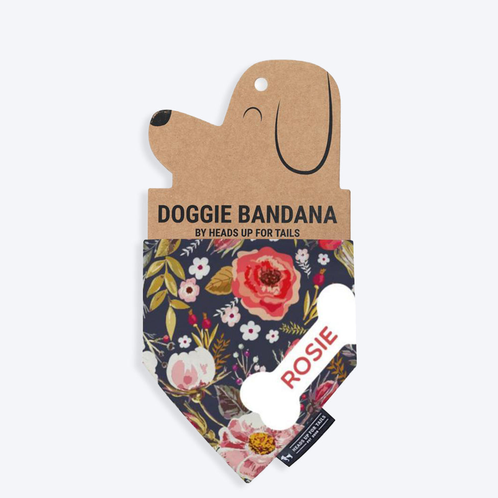 HUFT Moonlit Roses Personalised Dog Bandana - Heads Up For Tails