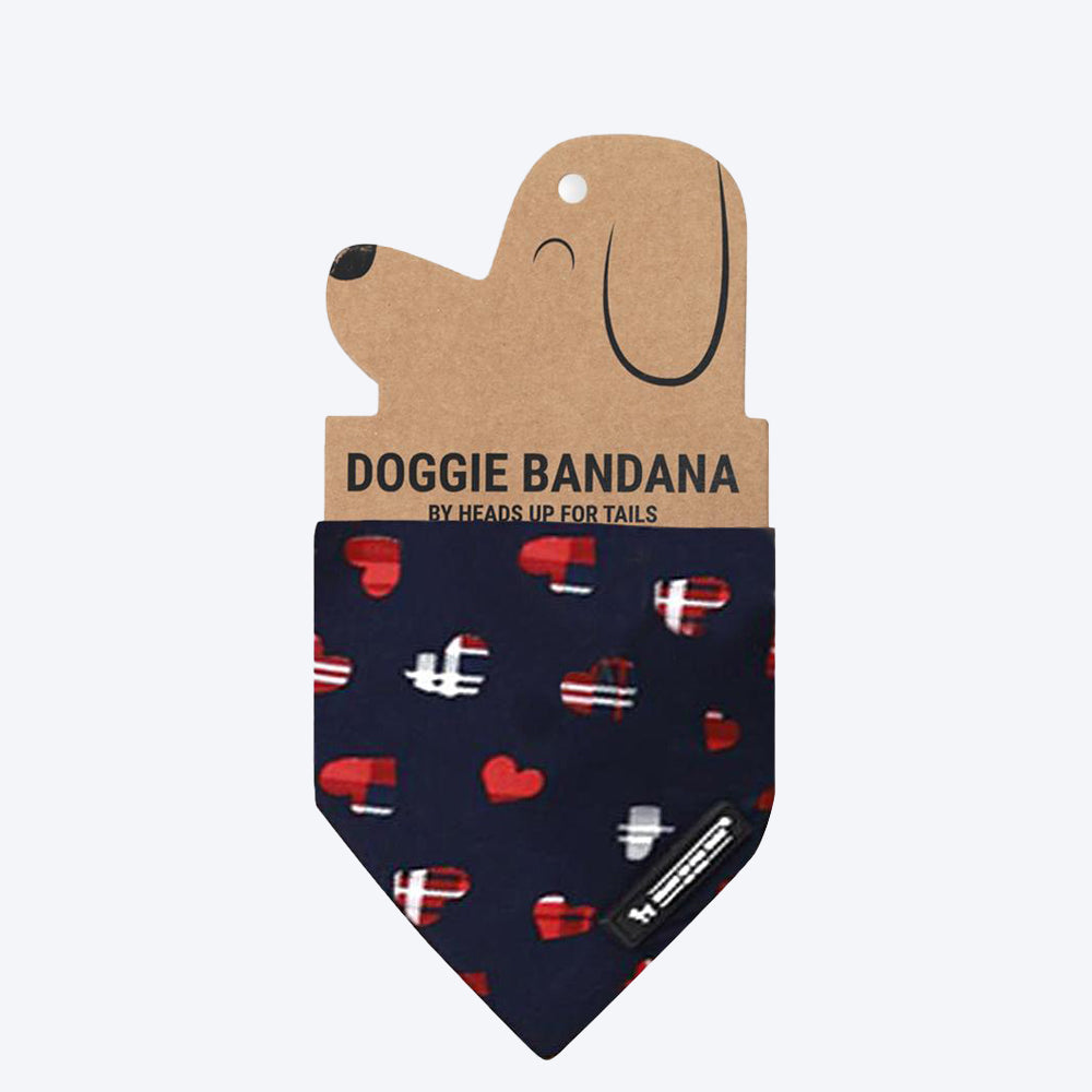 HUFT Navy Hearts Dog Bandana - Heads Up For Tails
