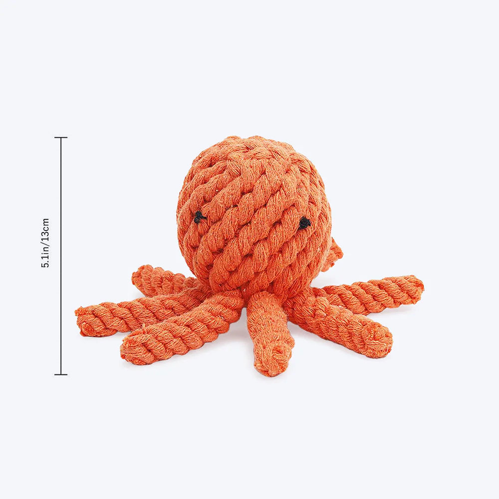 HUFT Ollie the Octopus Dog Rope Toy - 13 cm - Heads Up For Tails