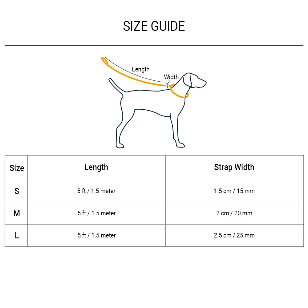 HUFT Essentials Nylon Dog Leash - Yellow (Can be Personalised) - Heads Up For Tails