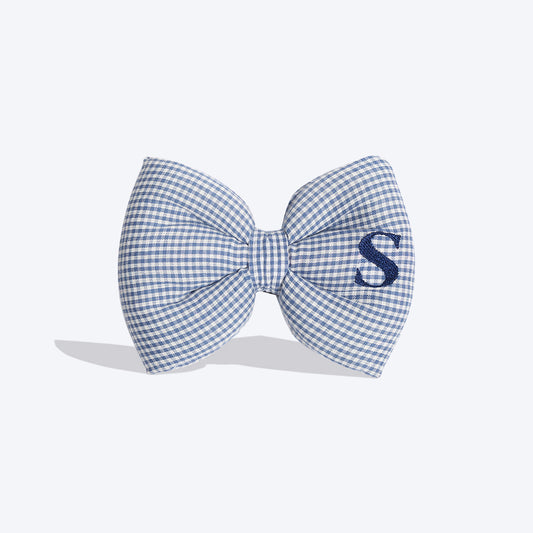 HUFT Personalised Monogrammed Bow Tie for Dogs - Blue - Heads Up For Tails