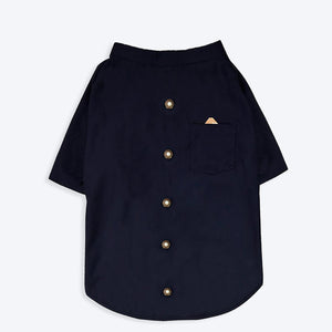 HUFT Personalised Navy Blue Bandh Gala with Pocket Square and Pearl Buttons - Heads Up For Tails