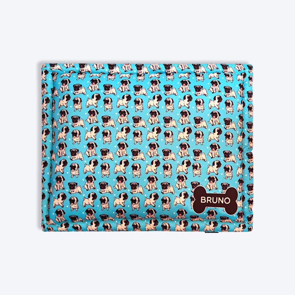 HUFT Personalised Pugs Printed Dog Mat - Heads Up For Tails