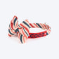 HUFT Personalised Sprinkled Stripes Fabric Collar With Free Bow Tie For Dogs-1