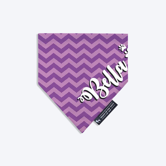 HUFT Purple Puzzle Personalised Dog Bandana - Heads Up For Tails
