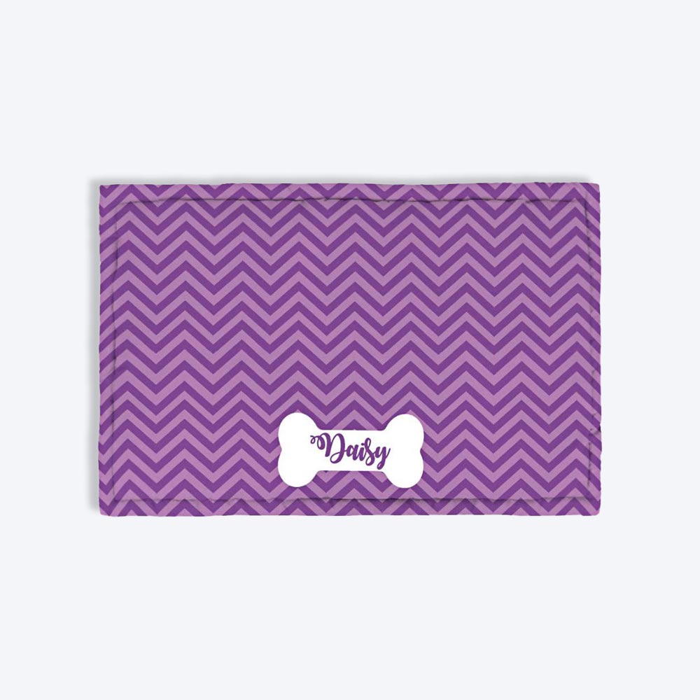 HUFT Purple Puzzle Personalised Dog & Cat Mat - Heads Up For Tails