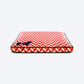 HUFT Red Herringbone with Silhouette Personalised Dog Bed - Heads Up For Tails