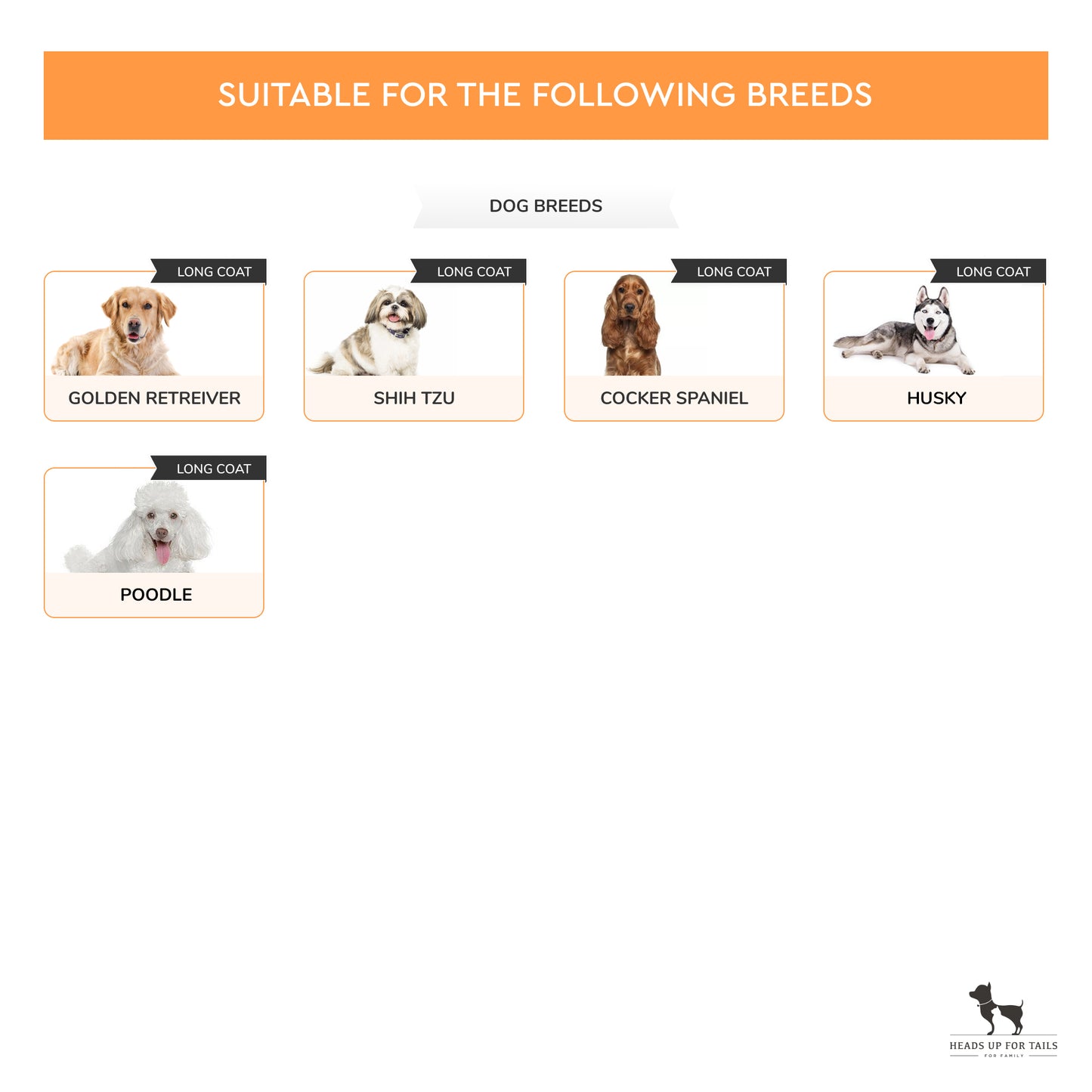 HUFT Self Cleaning Slicker Brush for Dogs - Orange - Heads Up For Tails