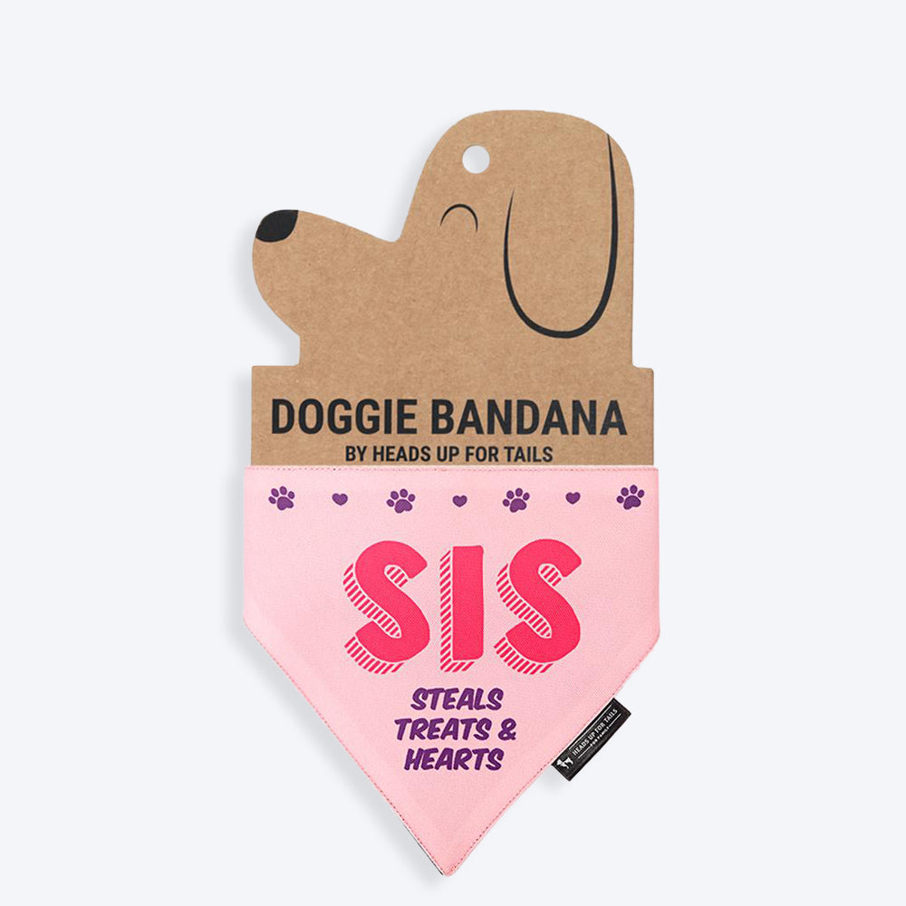 HUFT Sis - Steals Treats & Hearts Dog Bandana - Heads Up For Tails