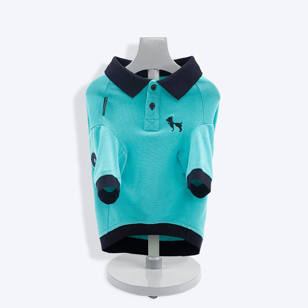 HUFT Solid Polo Dog T-Shirt - Blue - Heads Up For Tails