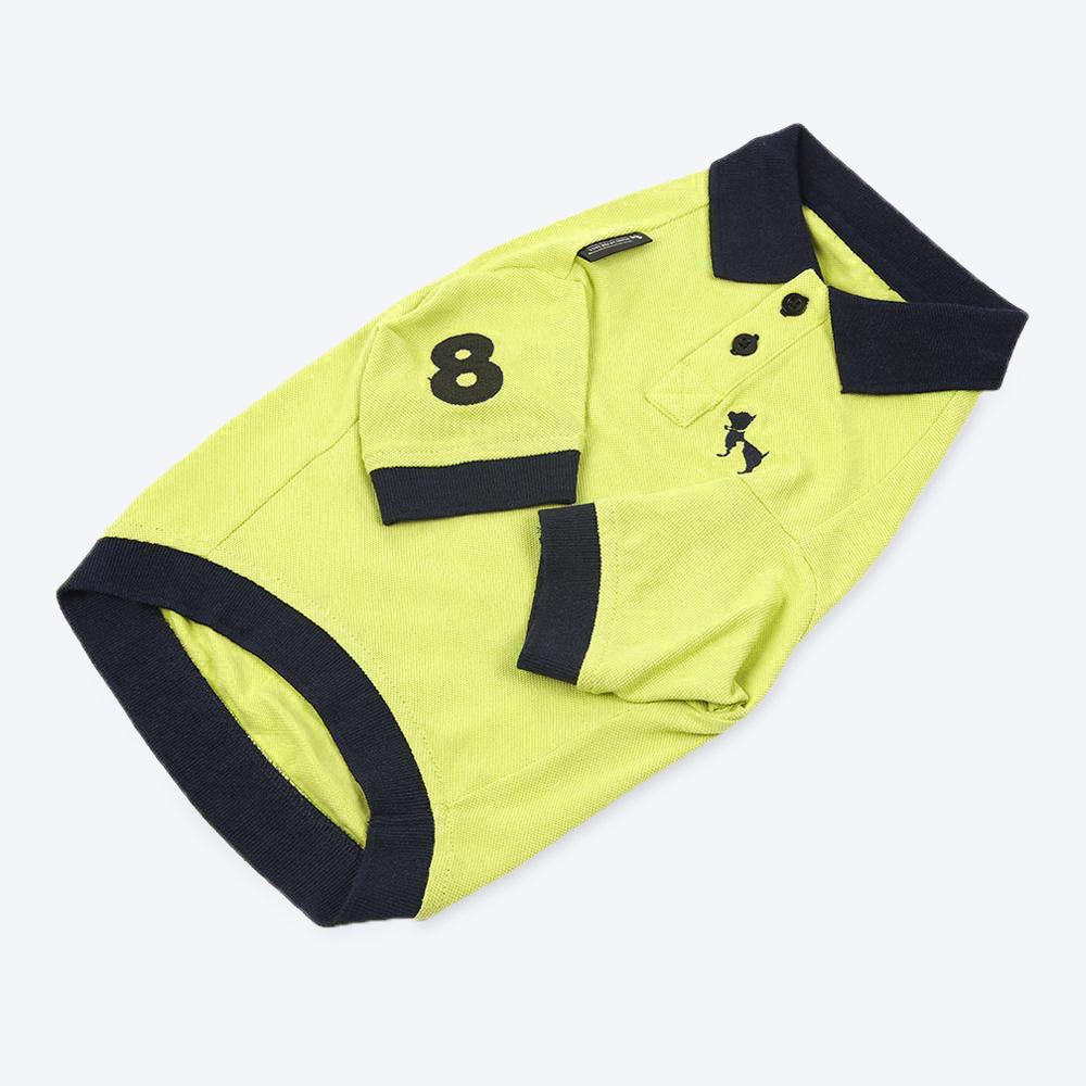 HUFT Solid Polo Dog T-Shirt - Lemon Green - Heads Up For Tails
