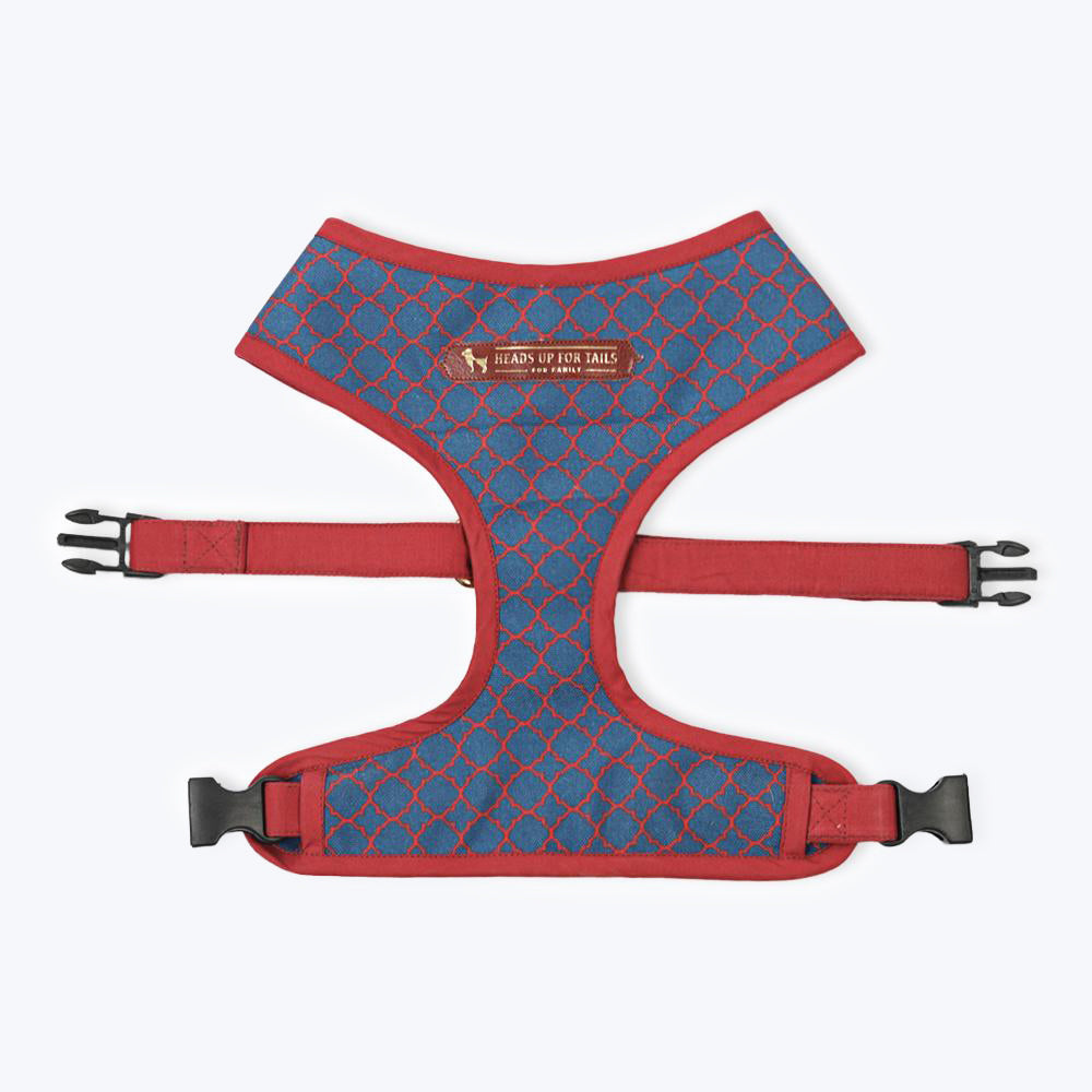HUFT The Indian Collective Raag Small Dog Harness - Red & Blue1