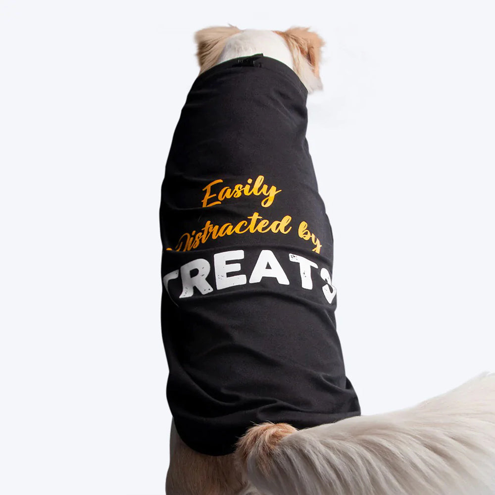 HUFT Twinning - Easily Distracted T-Shirt For Dogs - Black - Heads Up For Tails