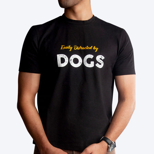 HUFT Twinning - Easily Distracted T-Shirt For Humans - Black - Heads Up For Tails