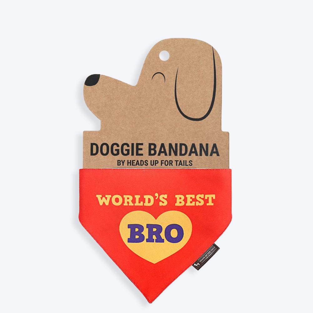HUFT World's Best Bro Dog Bandana - Heads Up For Tails
