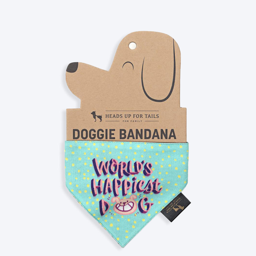 HUFT X Alicia Souza World's Happiest Dog Bandana - Heads Up For Tails