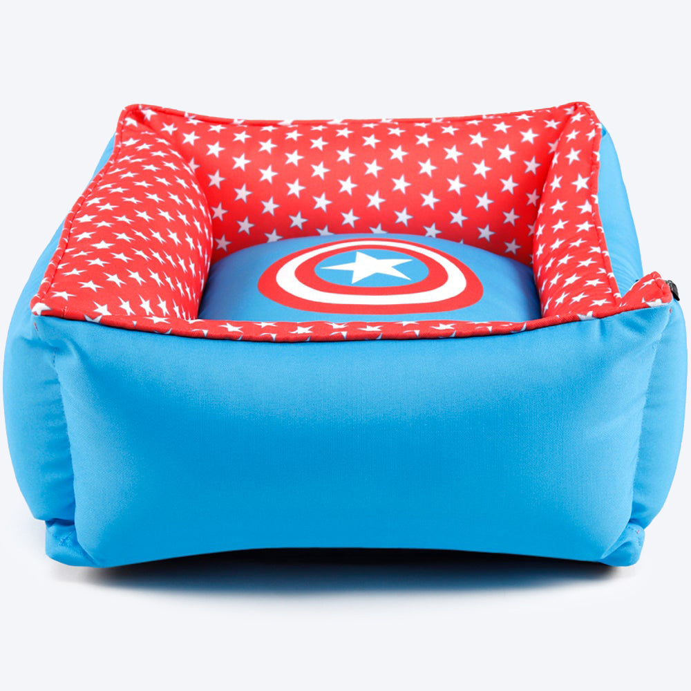 HUFT X©Marvel Captain America Lounger Dog Bed - Heads Up For Tails